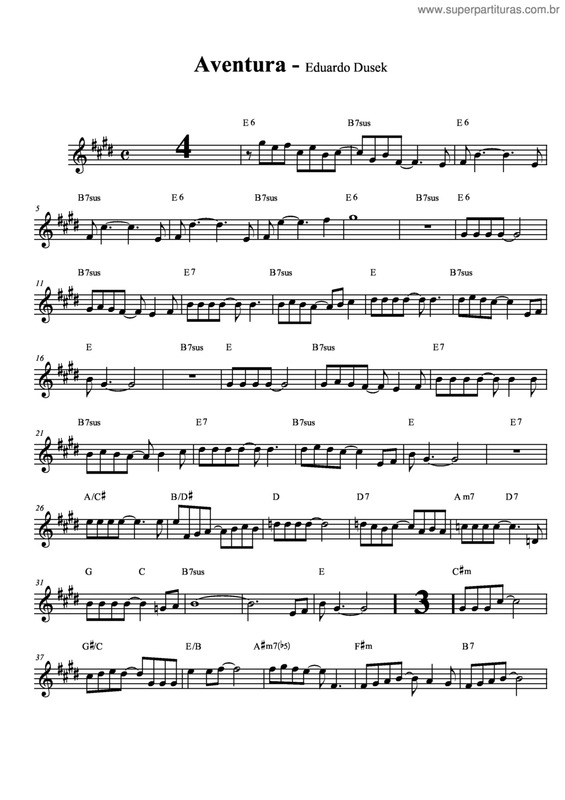 Partitura da música Aventura v.9