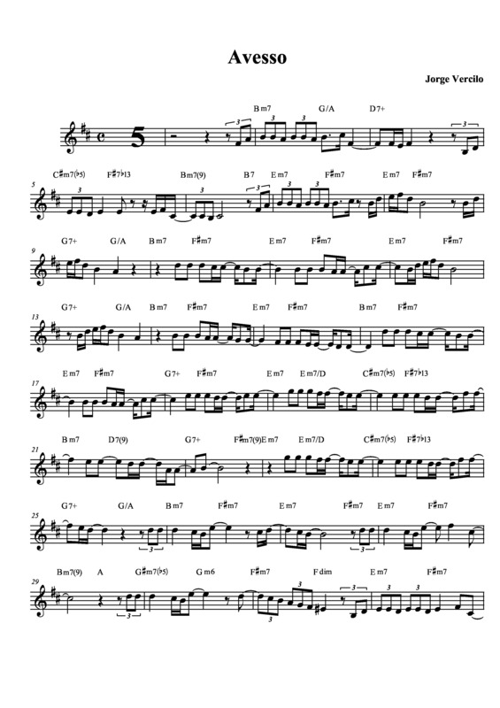 Partitura da música Avesso v.3