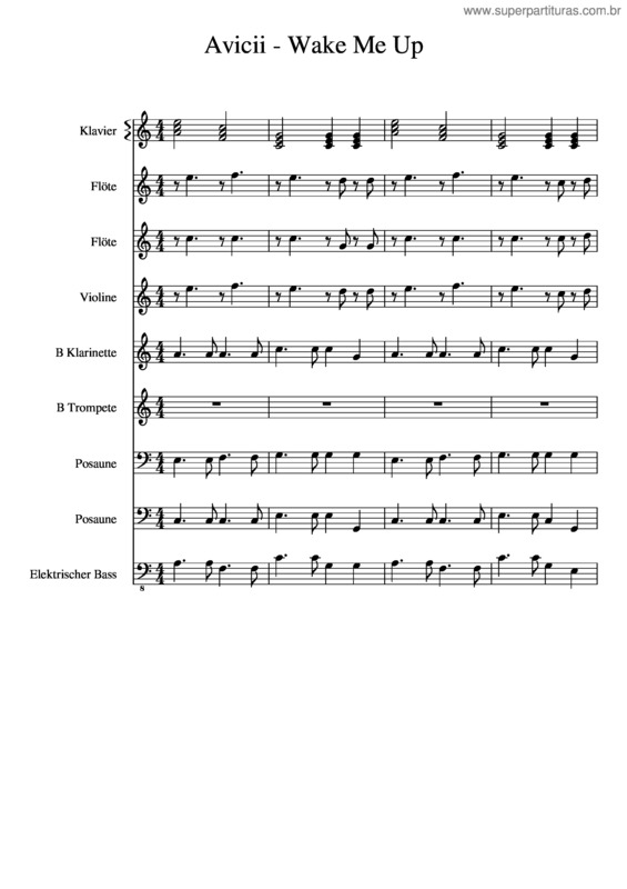 Partitura da música Avicii–Wake Me Up