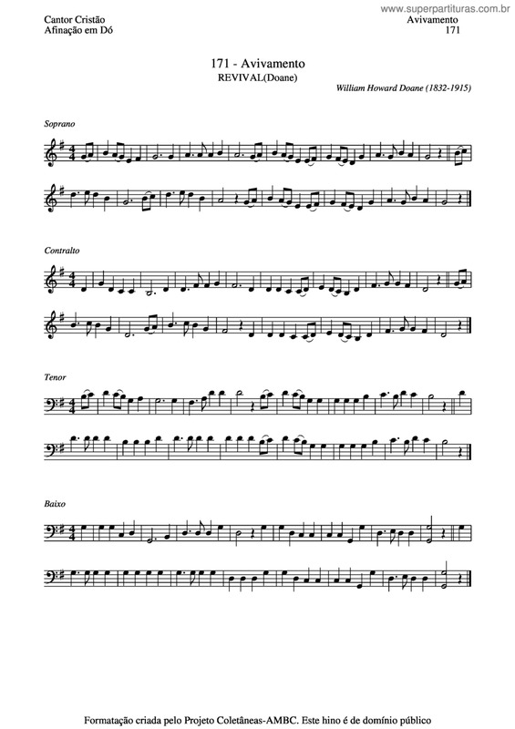 Partitura da música Avivamento v.2