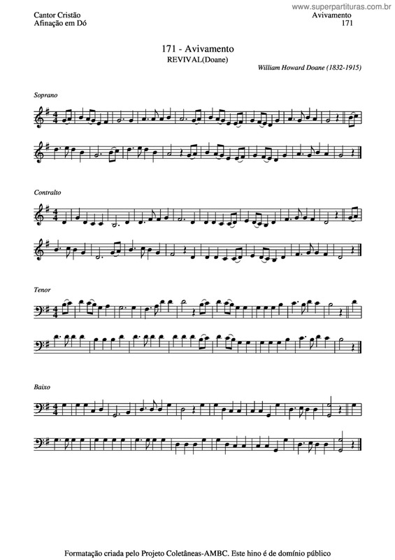 Partitura da música Avivamento v.2