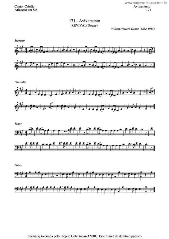 Partitura da música Avivamento v.3