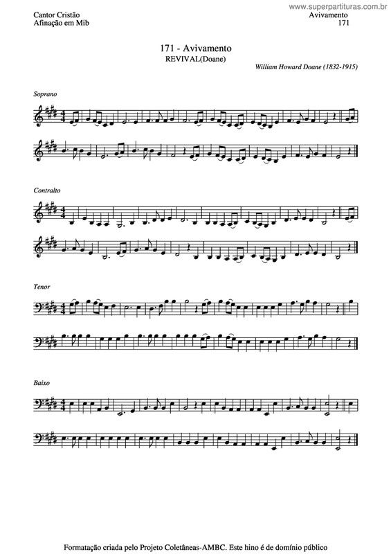 Partitura da música Avivamento v.4