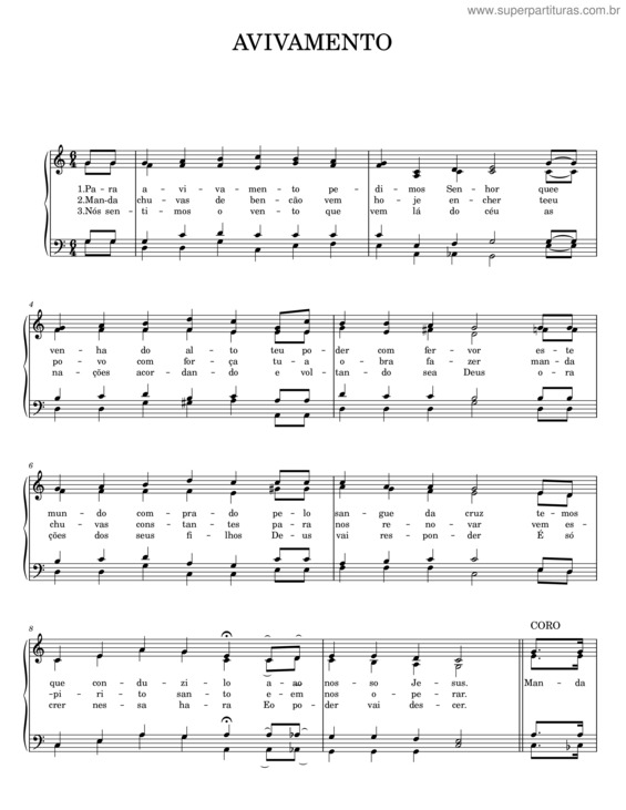 Partitura da música Avivamento v.5