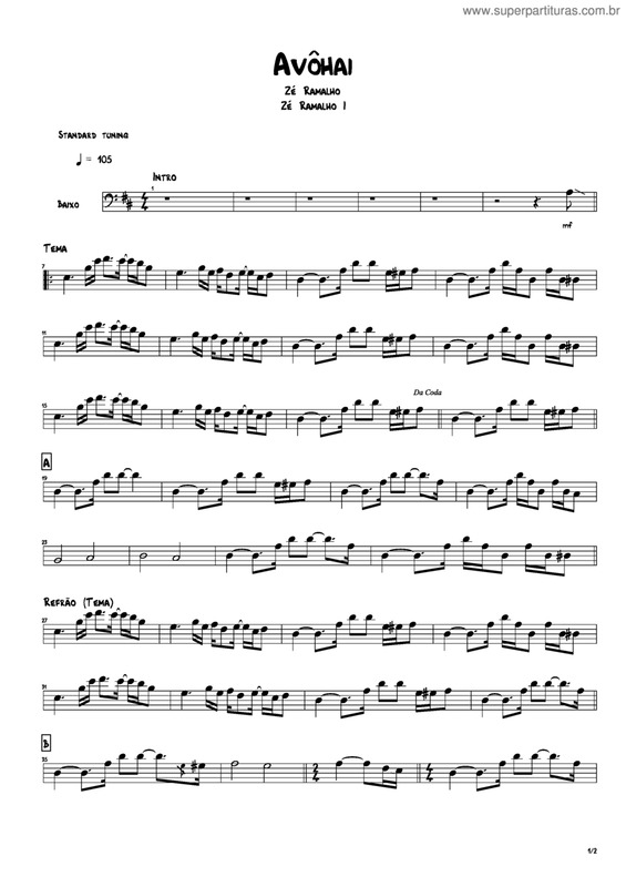 Partitura da música Avôhai