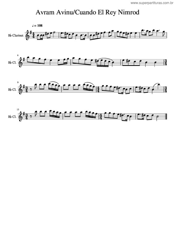 Partitura da música Avram Avinu/Cuando El Rey Nimrod