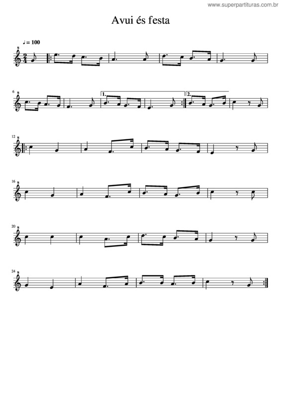 Partitura da música Avui S Festa