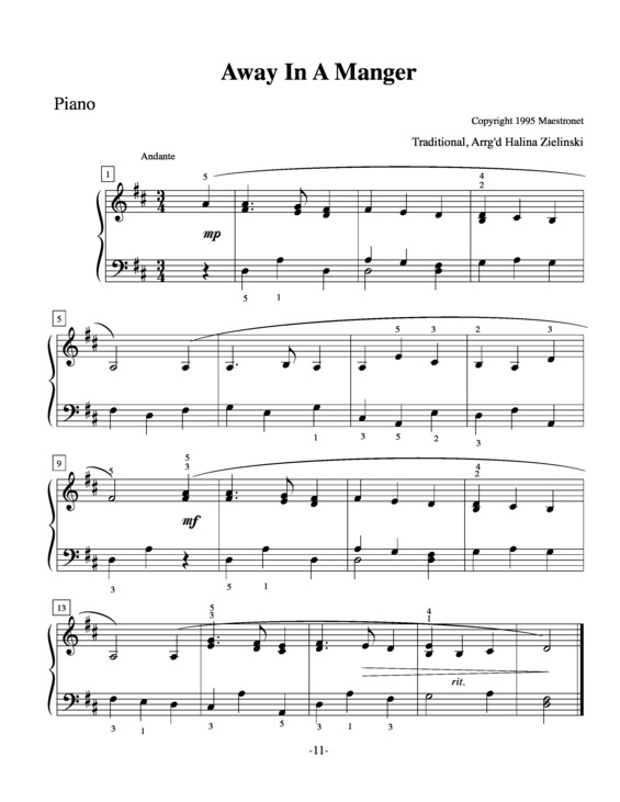 Partitura da música Away in a Manger v.4