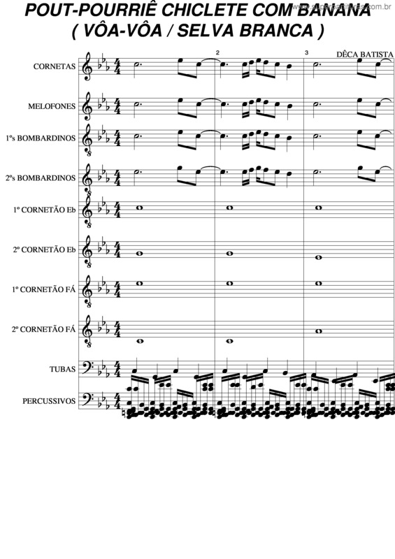 Partitura da música Axé