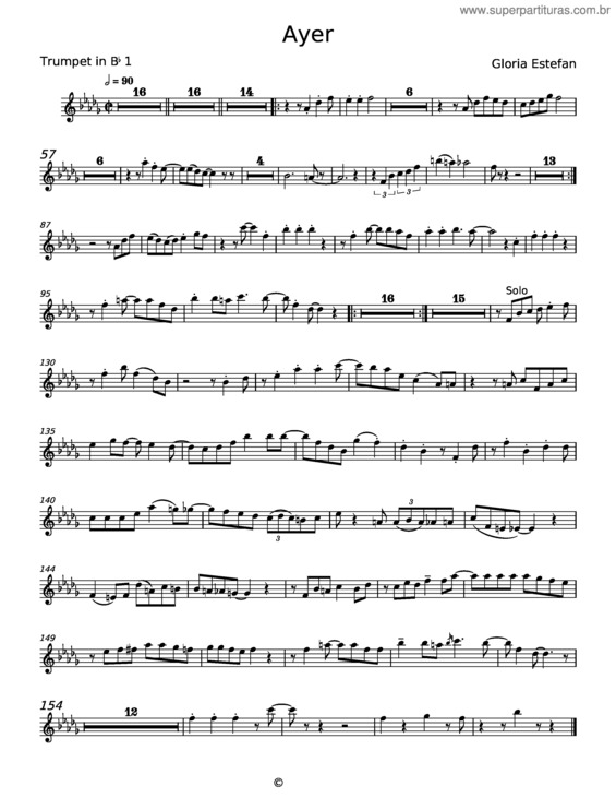 Partitura da música Ayer – Gloria Estefan