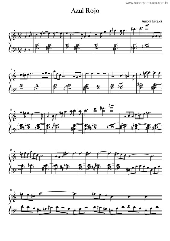 Partitura da música Azul Rojo