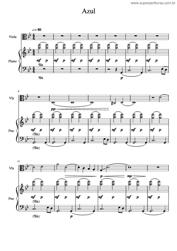 Partitura da música Azul v.4