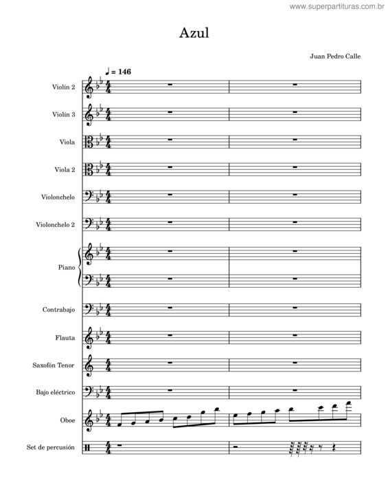 Partitura da música Azul v.5