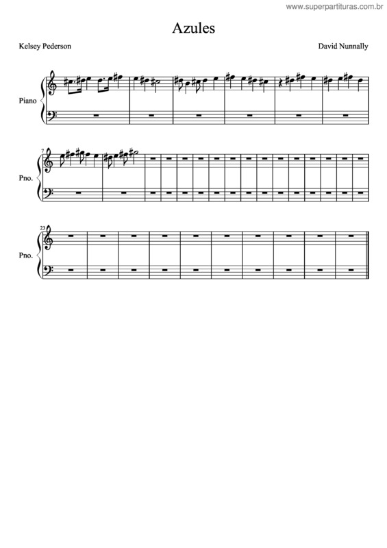 Partitura da música Azules