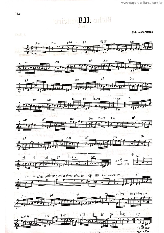 Partitura da música B. H.