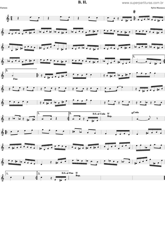 Partitura da música B.H. v.3