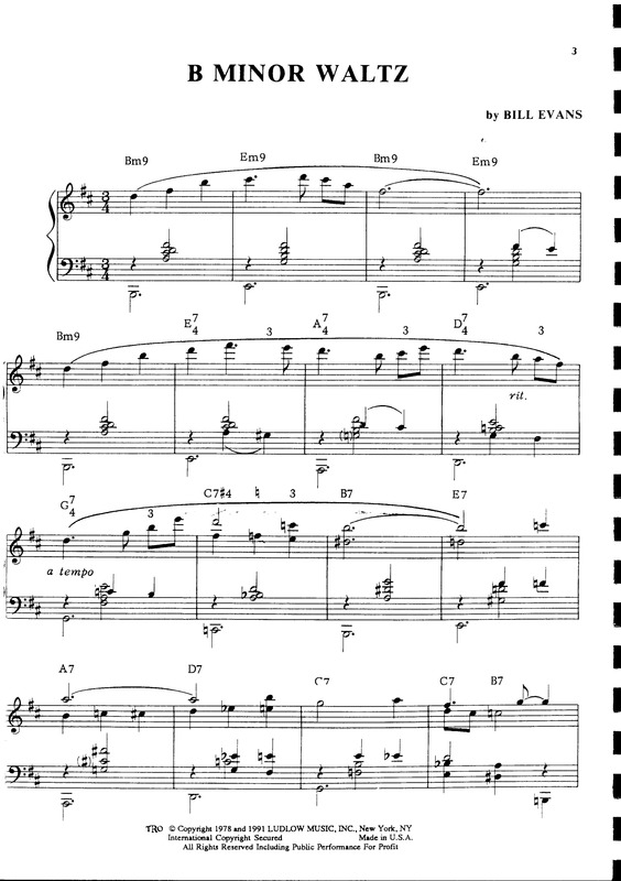 Partitura da música B Minor Waltz