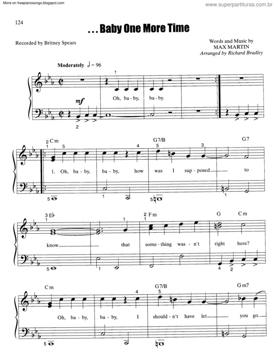 Partitura da música Baby One More Time v.4