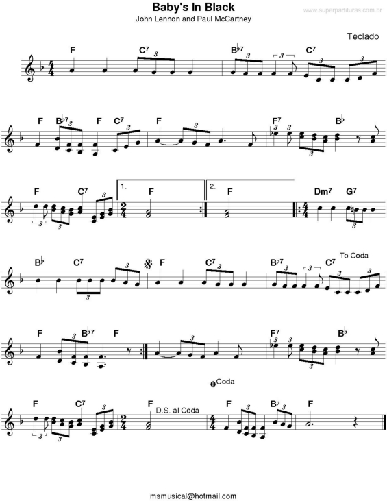 Partitura da música Baby`s In Black v.2