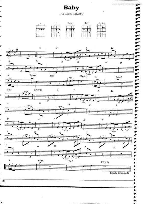 Partitura da música Baby v.3