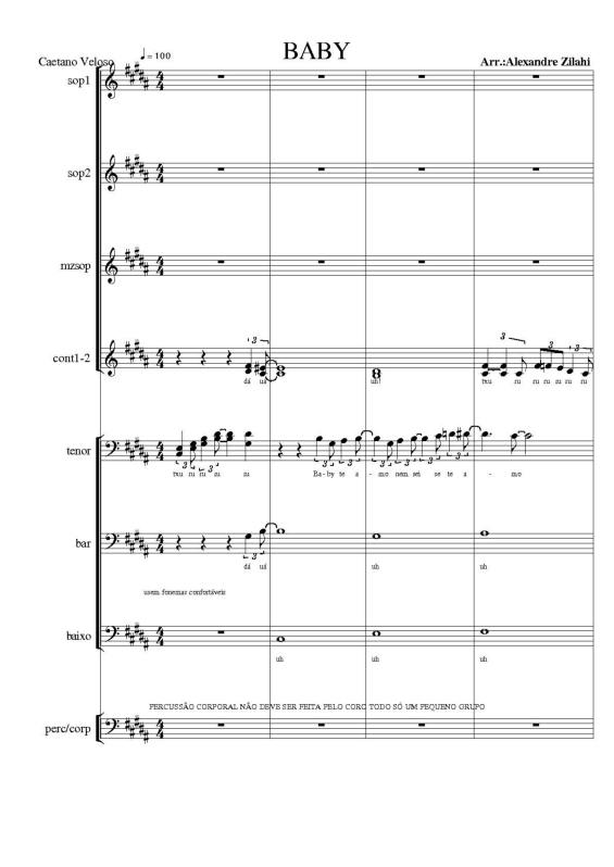 Partitura da música Baby v.4