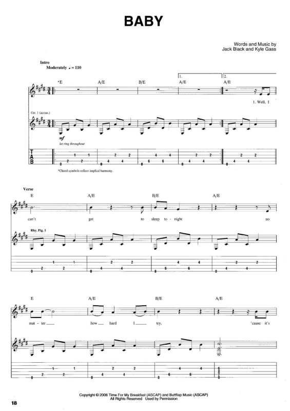 Partitura da música Baby v.6