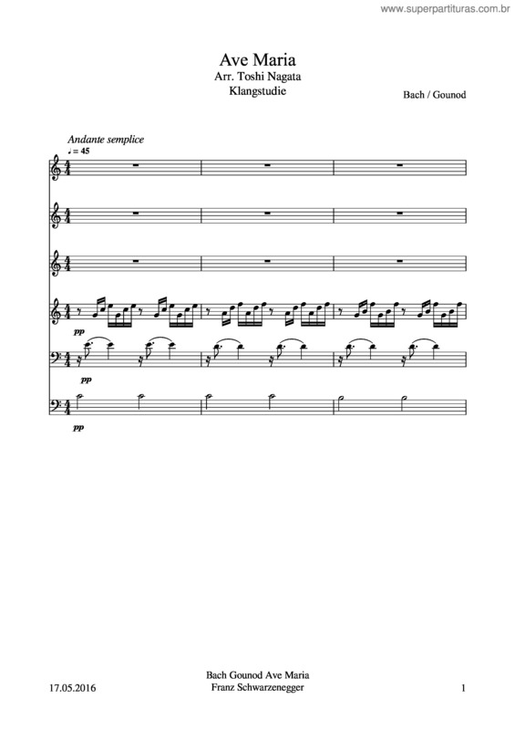 Partitura da música Bach / Gounod: Ave Maria