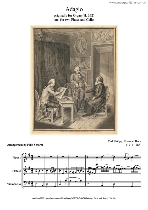 Partitura da música Bach, Carl Philipp Emanuel – Adagio v.2