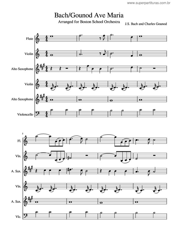 Partitura da música Bach Gounod Ave Maria