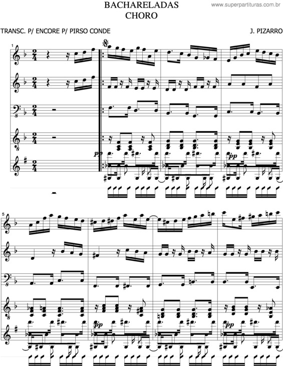 Partitura da música Bachareladas v.2