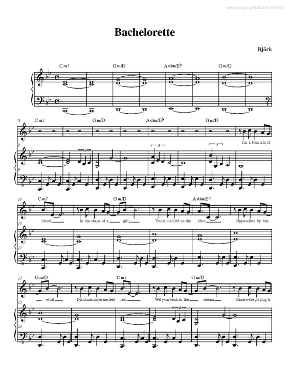 Partitura da música Bachelorette