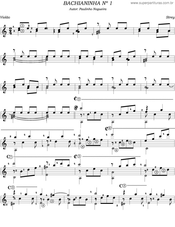 Partitura da música Bachianinha  v.3