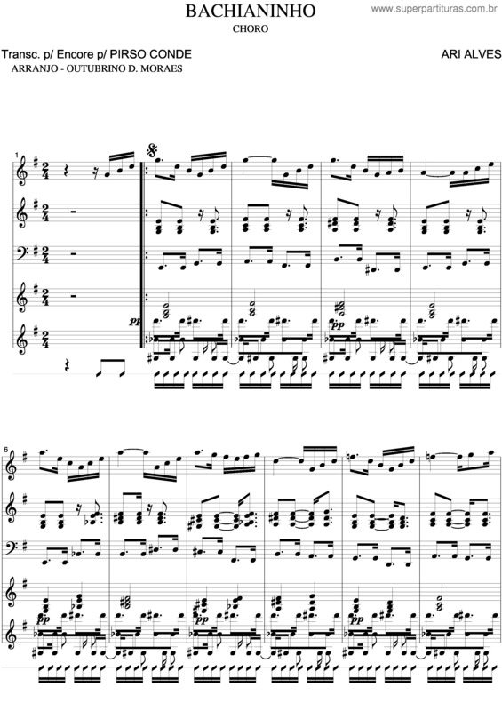 Partitura da música Bachianinha  v.6