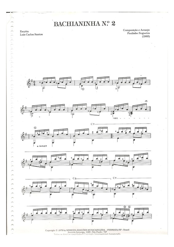 Partitura da música Bachianinha Nº2