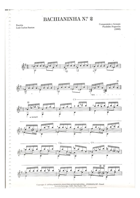 Partitura da música Bachianinha Nº2