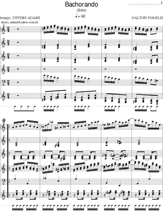 Partitura da música Bachorando