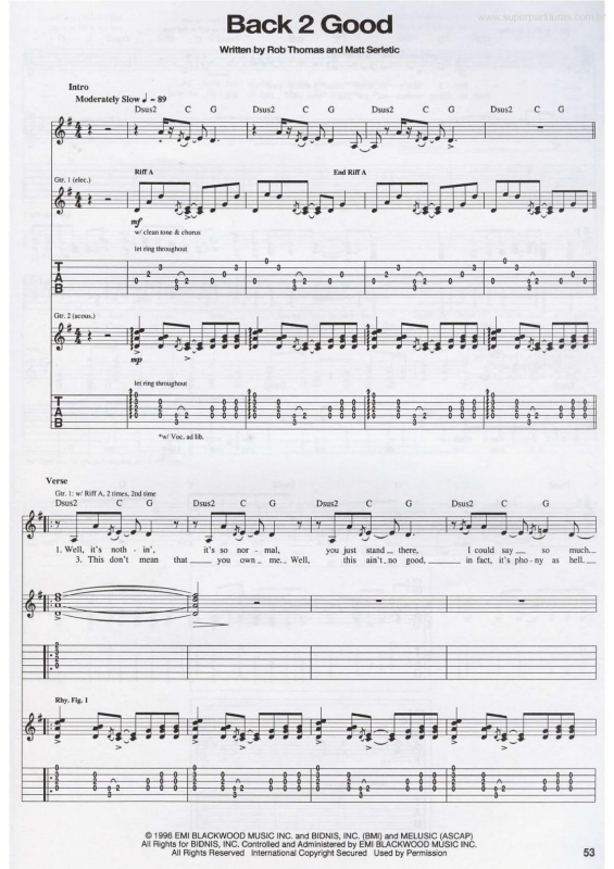 Partitura da música Back 2 Good