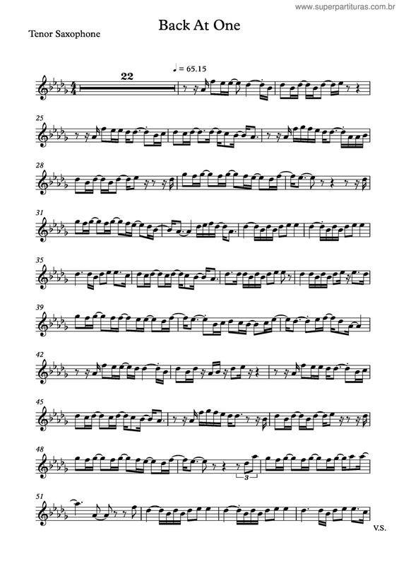 Partitura da música Back At One v.5