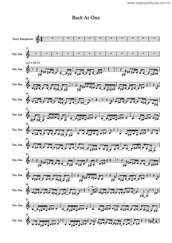 Partitura da música Back At One v.6