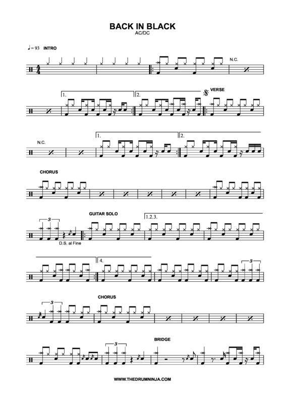 Partitura da música Back In Black v.3