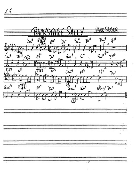 Partitura da música Backstage Sally v.2