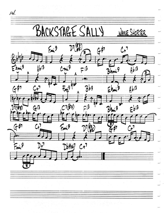 Partitura da música Backstage Sally v.6