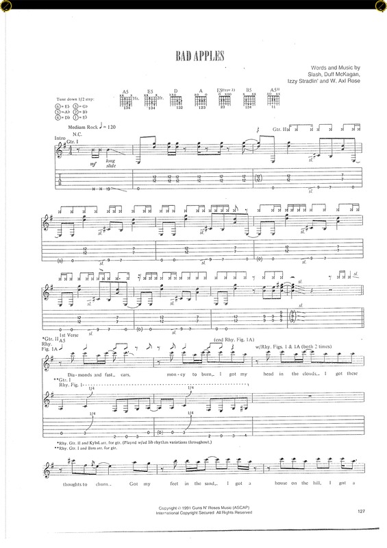 Partitura da música Bad Apples