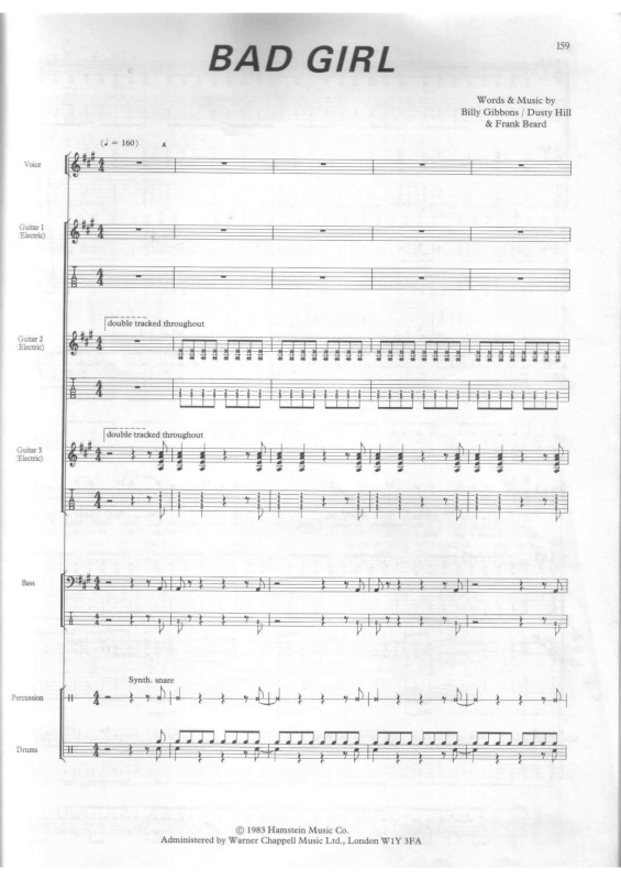 Partitura da música Bad Girl v.2