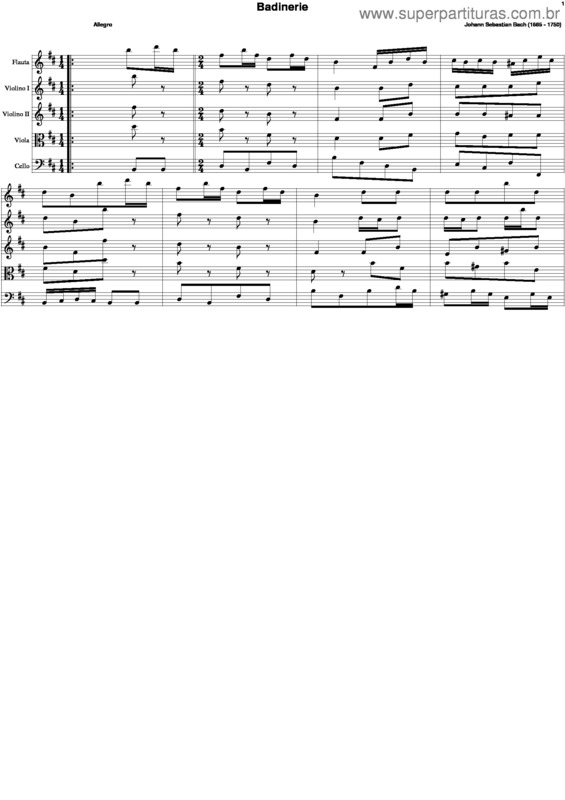 Partitura da música Badinieri