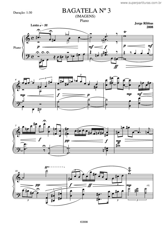 Partitura da música Bagatela nº 3