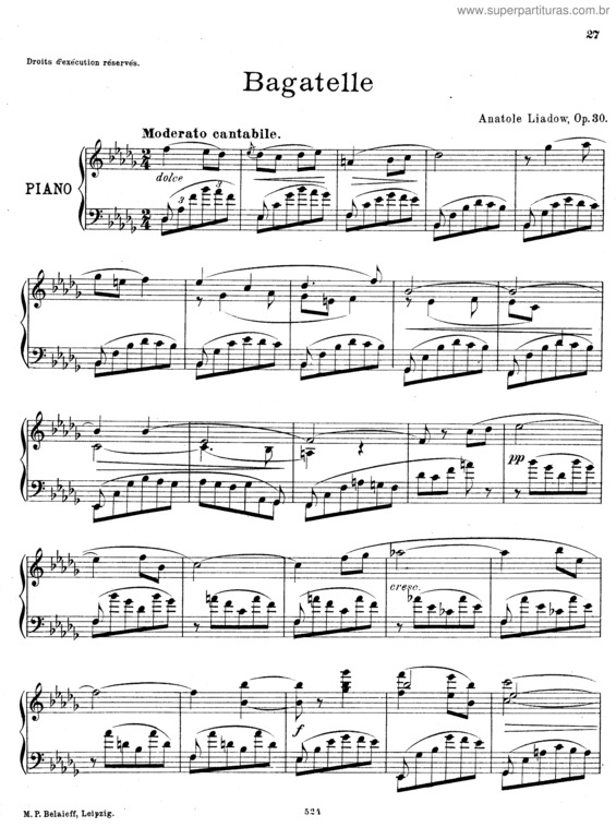 Partitura da música Bagatelle v.2