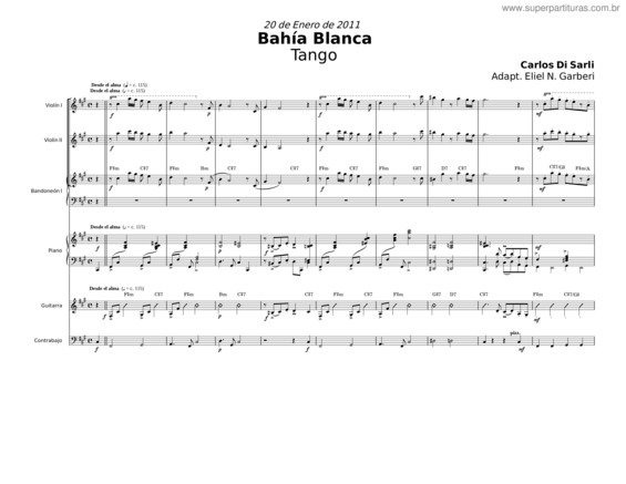 Partitura da música Bahia Blanca – Carlos Di Sarli Bahia Blanca – Carlos Di Sarli