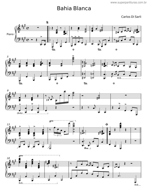 Partitura da música Bahia Blanca – Carlos Di Sarli v.3