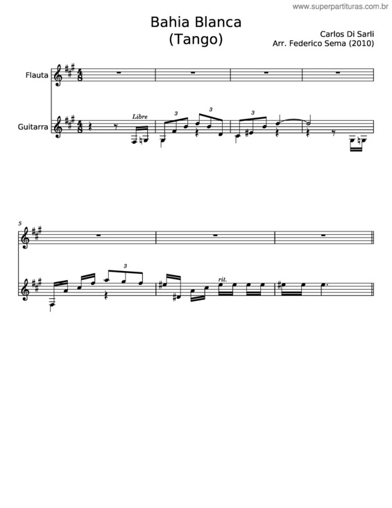Partitura da música Bahia Blanca – Carlos Di Sarli v.4